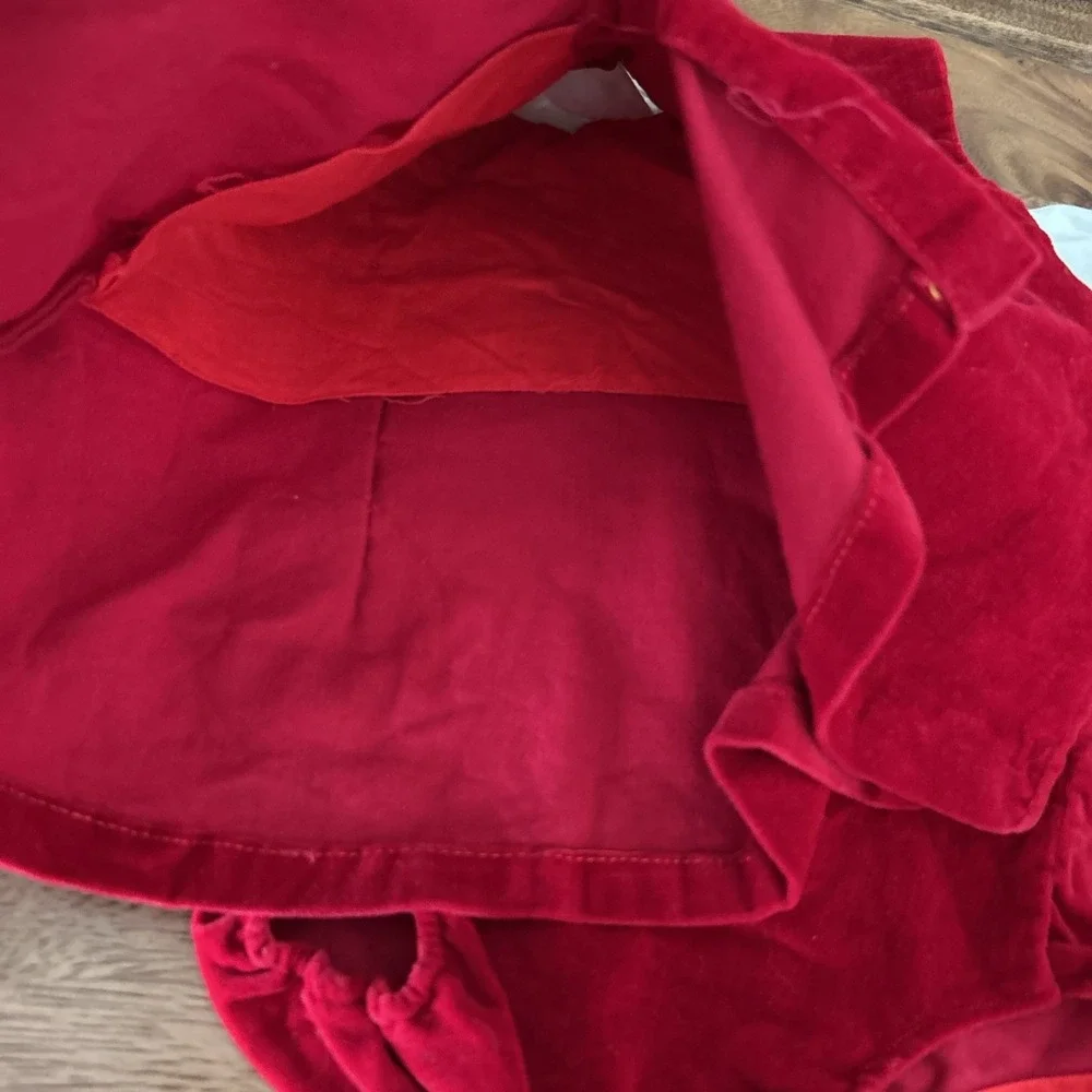 Vintage 70's Baby Red Velvet Christmas Outfit 18 Months